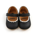 White baby princess toddler shoes with velcro strap closure, low tube design