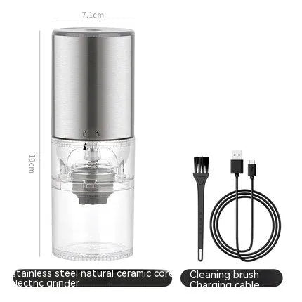 Mini electric stainless steel coffee grinder, 13W, 0.5L capacity, ceramic or steel core, 985 Black