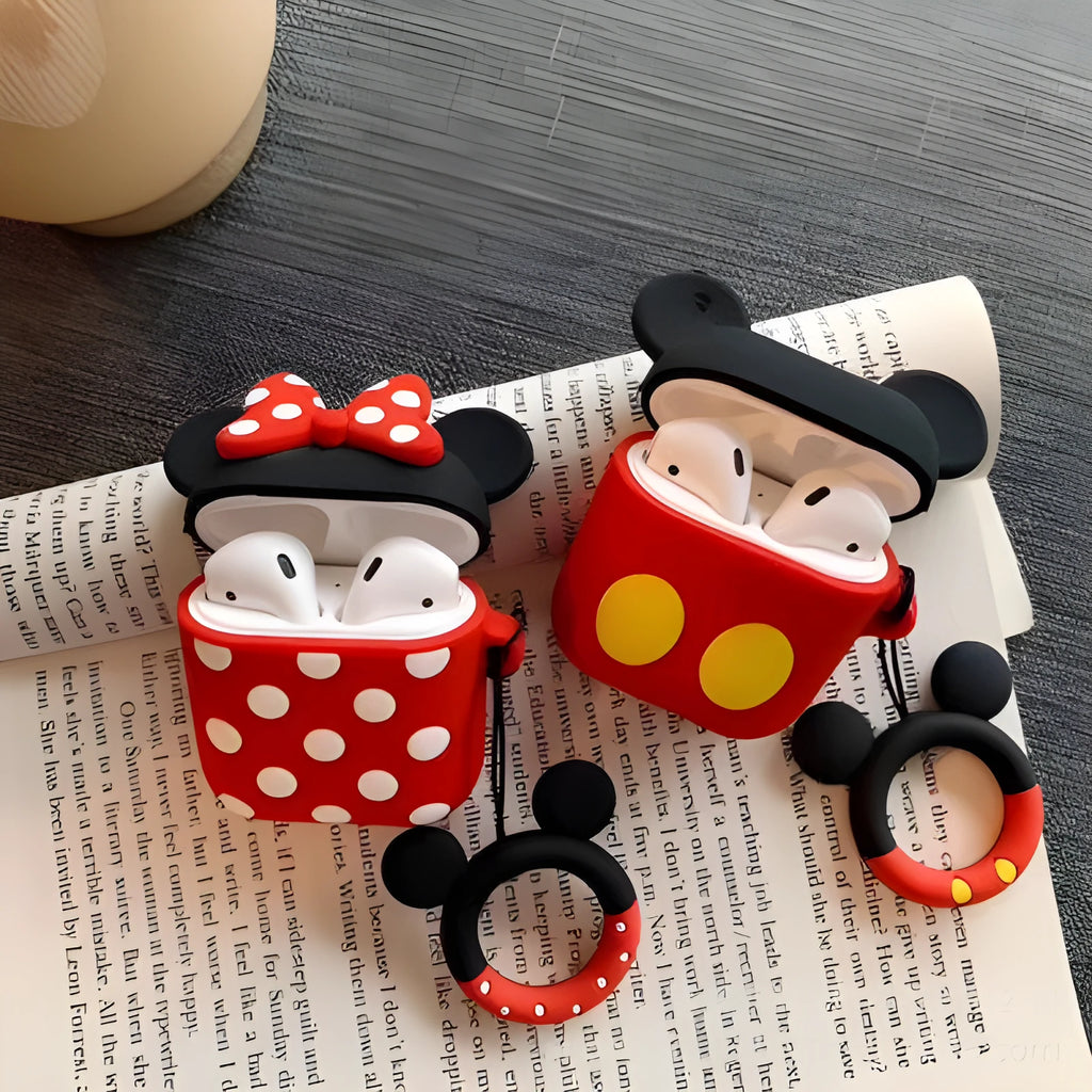 Cartoon wave point silicone back cover for AirPods 1 and 2 in Mickey design