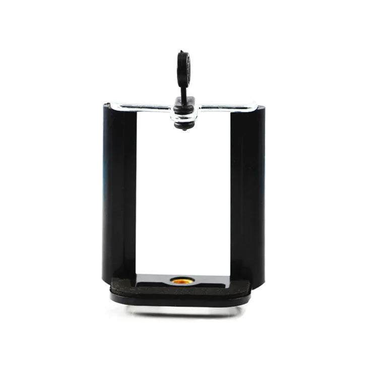 Black plastic U-clip mobile phone hose bracket for mounting phones on tubes and poles