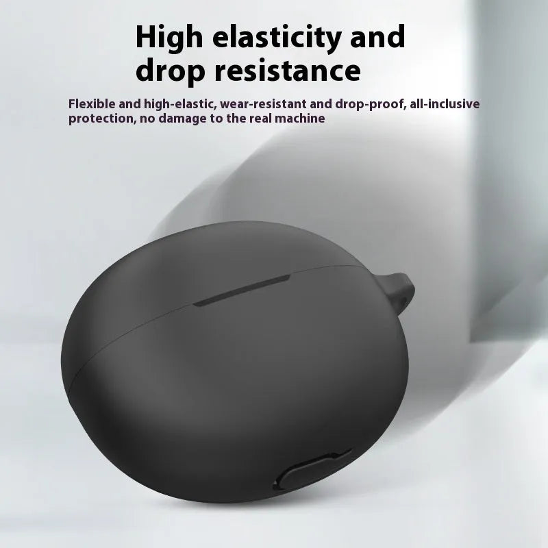 Silicone drop-resistant dustproof earphone case for Lenovo LP19 charging bin in black
