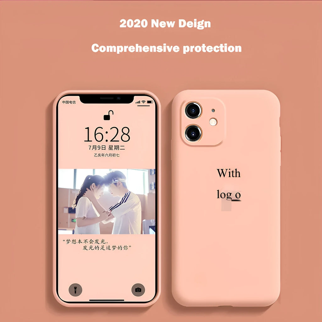 iPhone 11 Pro Max silicone case in solid colour showing front and back views