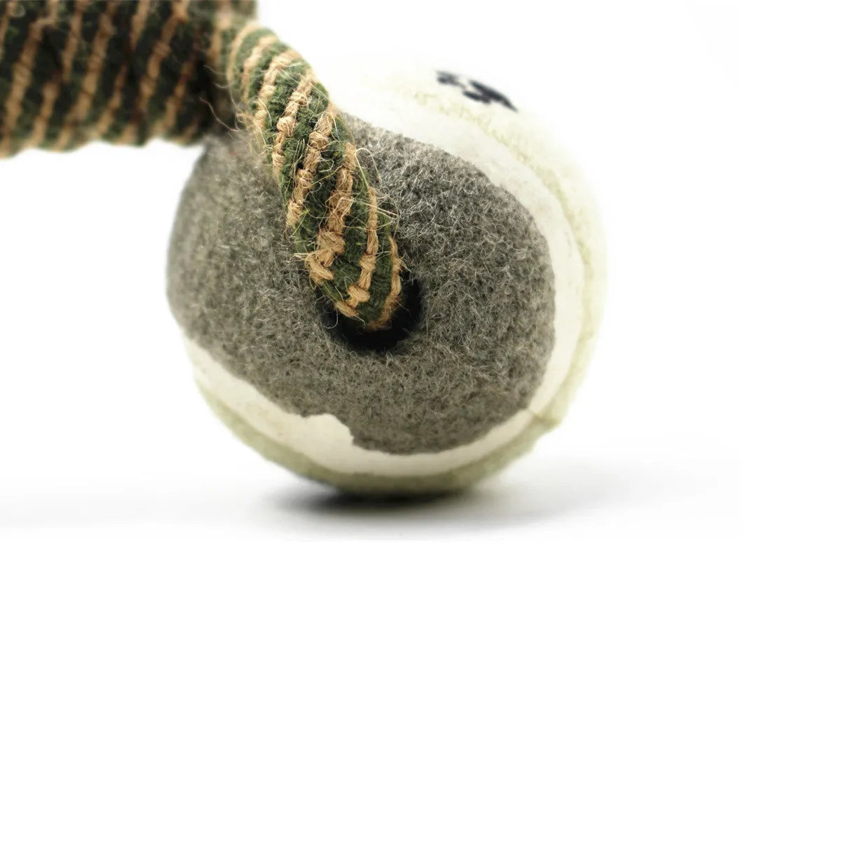 Pet dumbbell rope tennis ball chew toy 26cm braided cotton string teeth cleaning