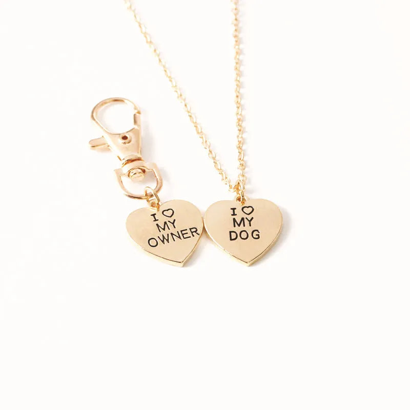 Dog bone necklace with alloy pendant in Gold or Silver colour for dog owners