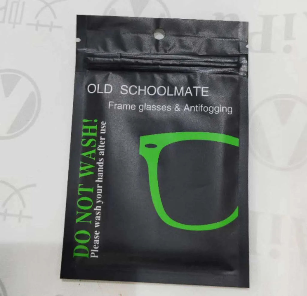 Black anti-fog glasses cloth 15x15cm for lens cleaning, pack of 5, dry wipe