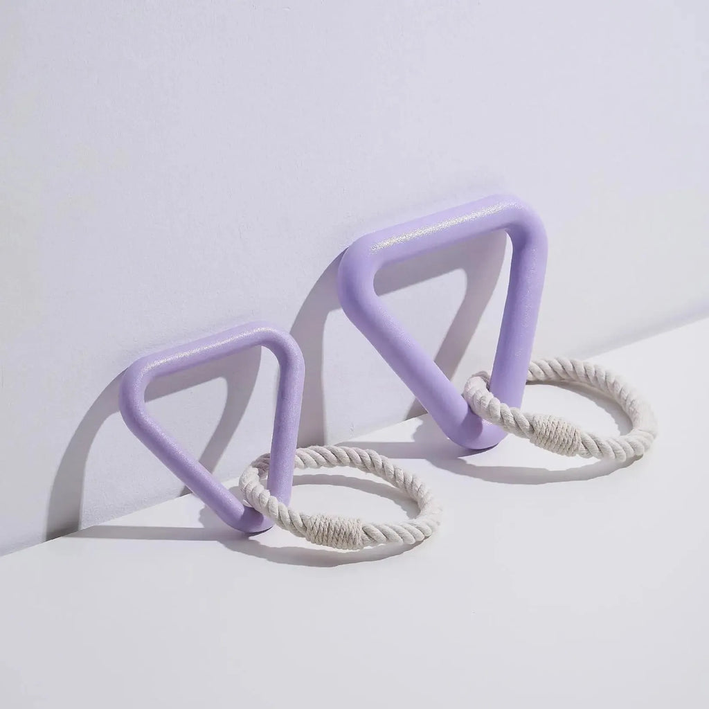 Large triangular pet pull ring toy in cotton rope available in three colours