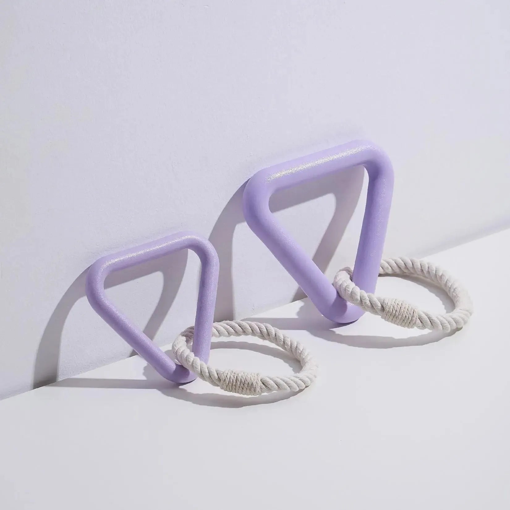 Large triangular pet pull ring toy in cotton rope available in three colours