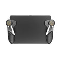 Black six-finger mobile game controller with adjustable triggers for iPad and smartphone tablets
