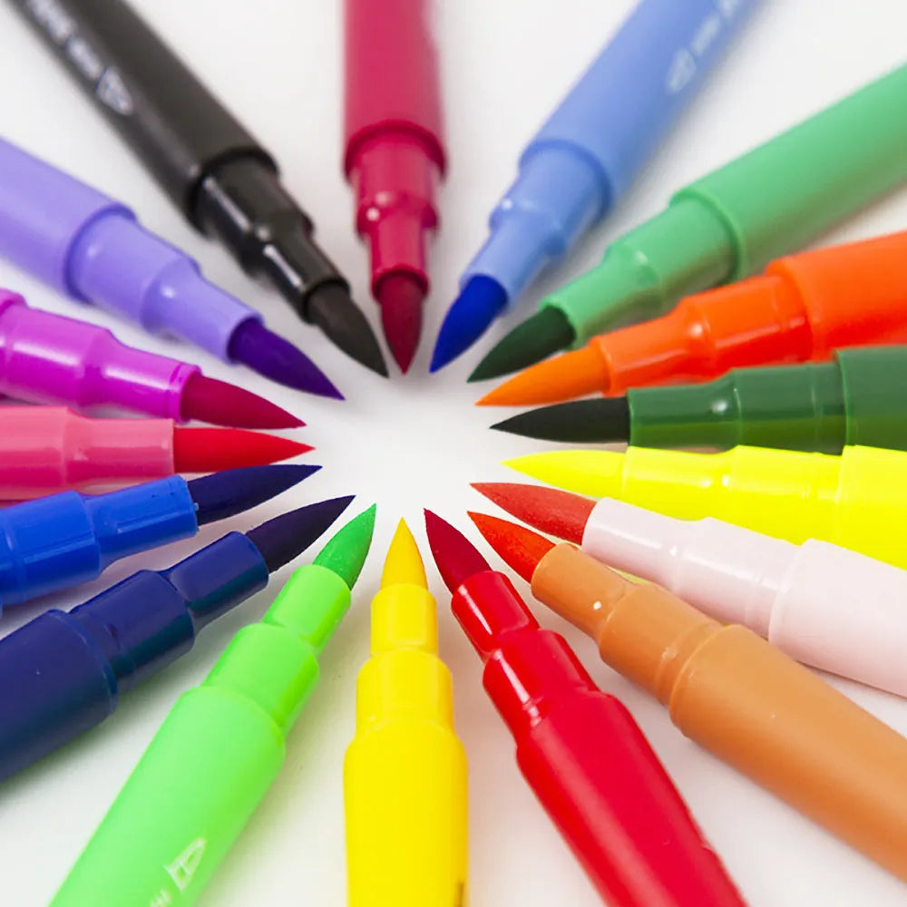 48-colour double-ended watercolour pen set in PP storage box for sketching and illustration.