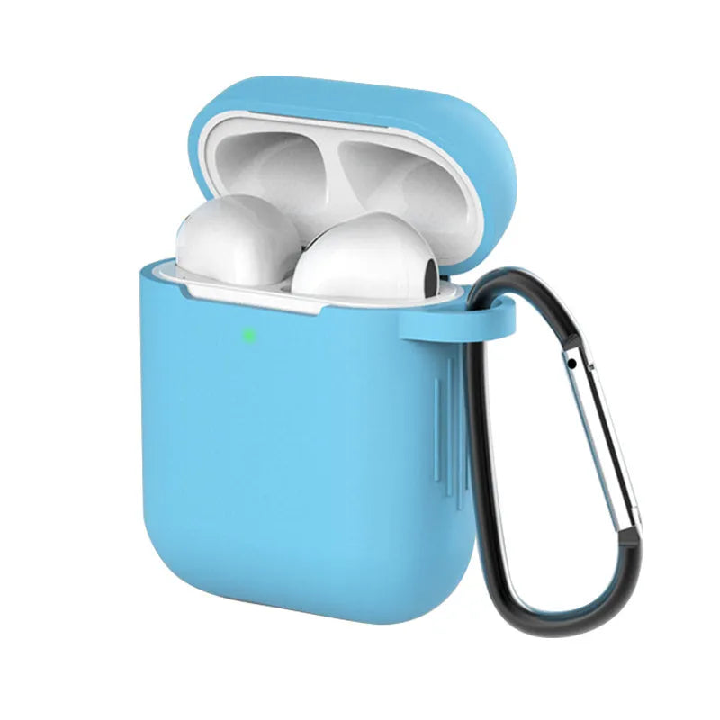 Liquid silicone clamshell cover for Apple AirPods 1st and 2nd generation charging case