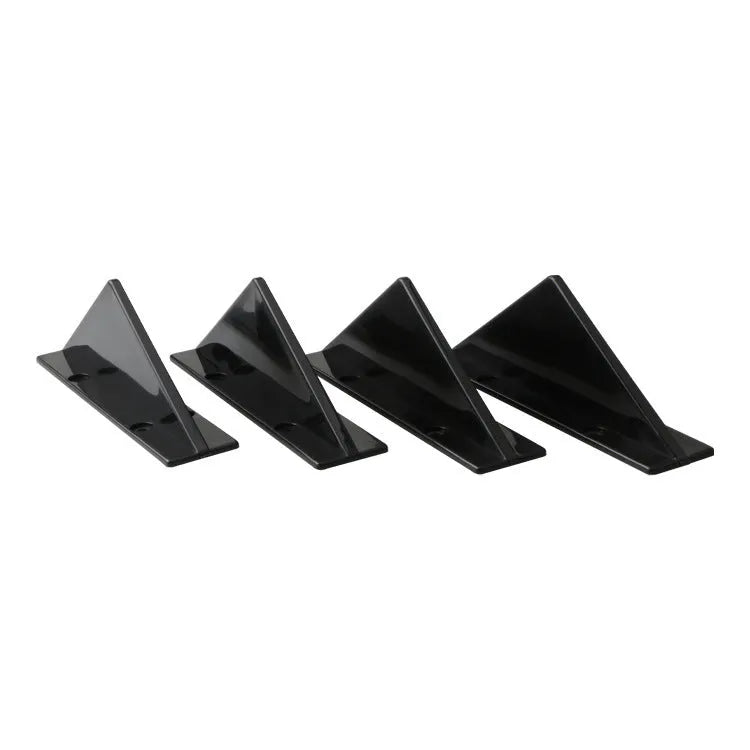 Universal triangle car rear spoiler in bright black and carbon fibre finishes