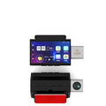 Black 4G front and rear car dash cam tachograph with wide angle lens and touch screen