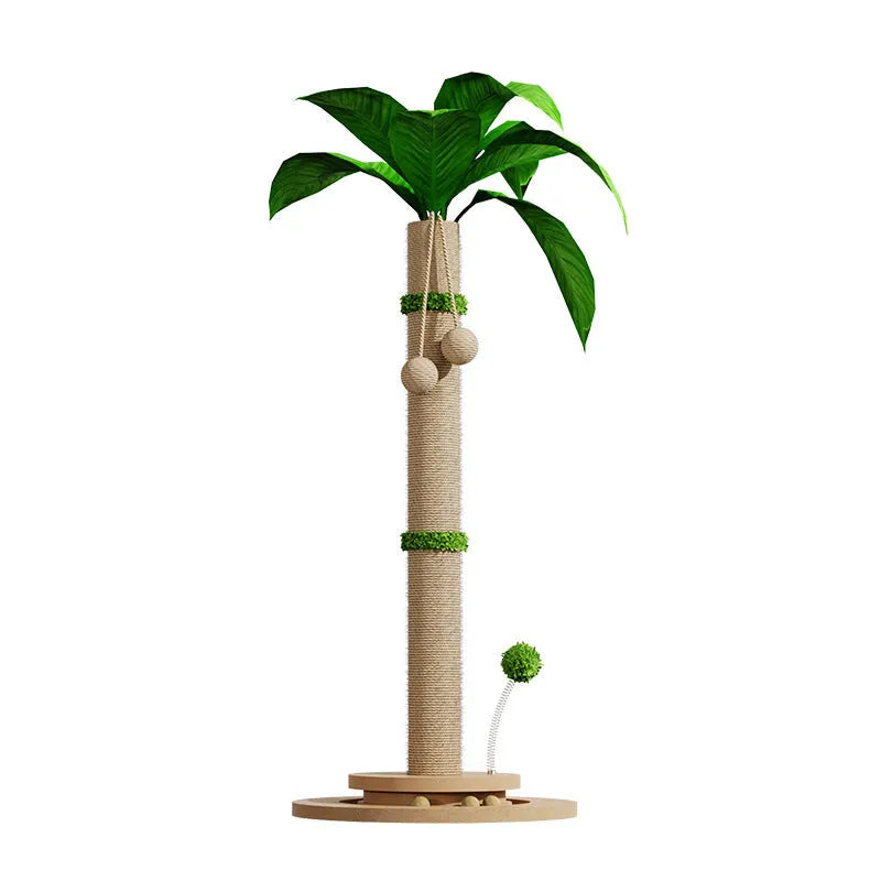 Self-Hi vertical cat climbing frame with a canna-coloured column and hemp rope scratching surface.