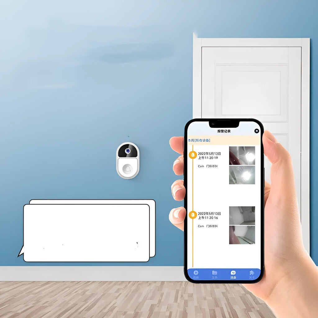 Doodle Smart Visual Doorbell V8 in black and white colour options, showing front design.