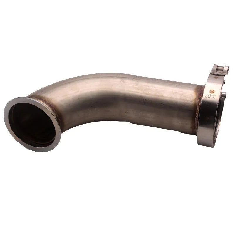 Stainless steel V-clamp downpipe for plumbing on general models.