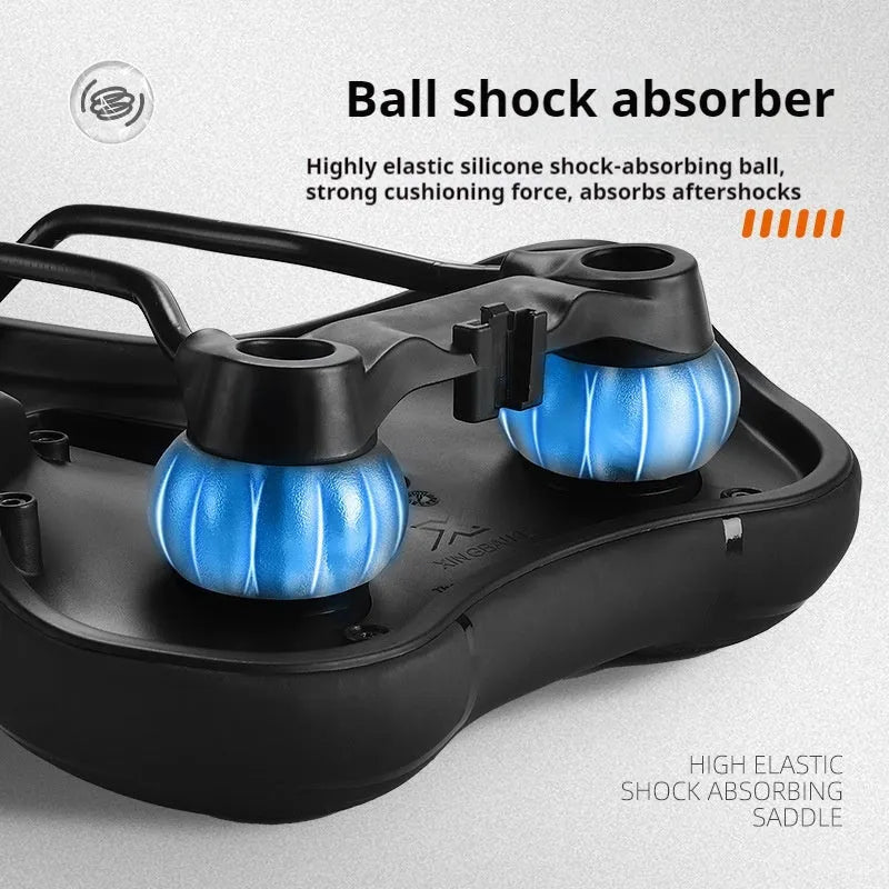 Bicycle saddle with high elastic sponge cushioning in black and colourful design options