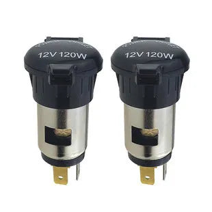 Waterproof vehicle cigarette lighter socket with 12V output and ABS construction, 2.8cm hole size