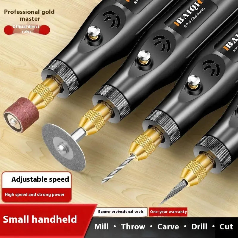 Small handheld right angle grinder for weld seam grinding with 12W motor and compact design