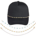 Turquoise pearl Cuban fishbone chain on alloy with electroplated finish in European American style