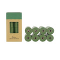 EPI degradable pet waste bags in green, blue, purple, orange, and black colours with dispensers