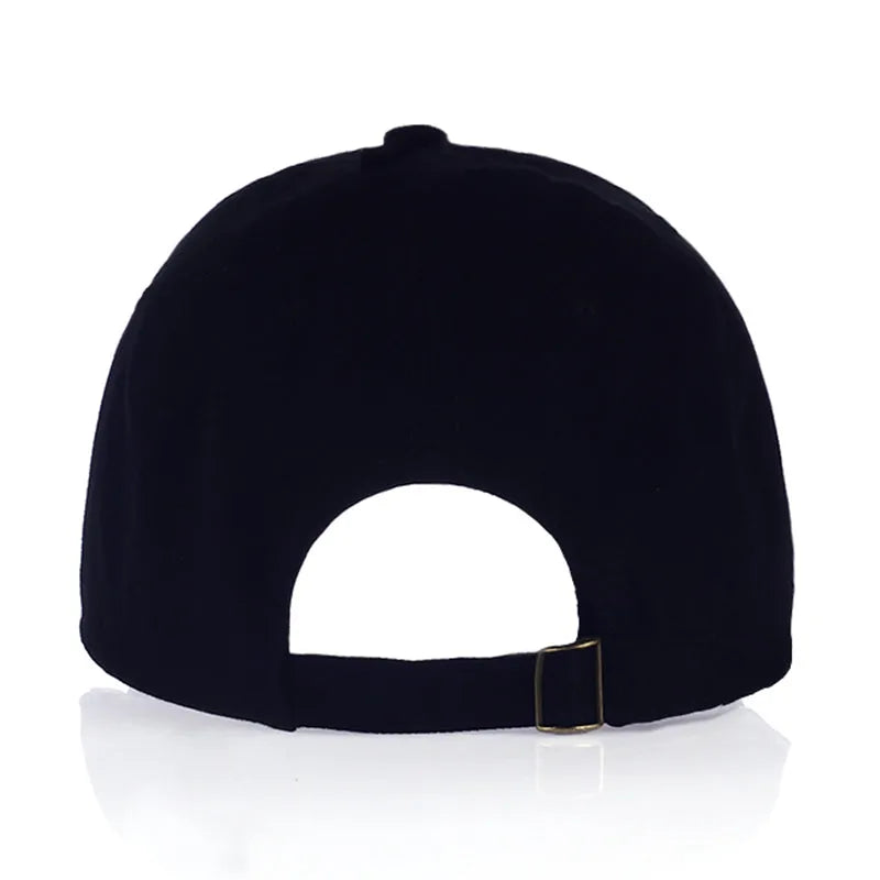 Embroidered baseball cap in black cotton with wild style embroidery and adjustable fit