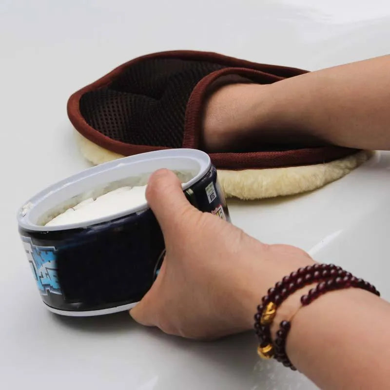 Car wash cleaning glove, artificial wool, 24cm x 15cm, elastic sleeve, car and motorcycle cleaning tool