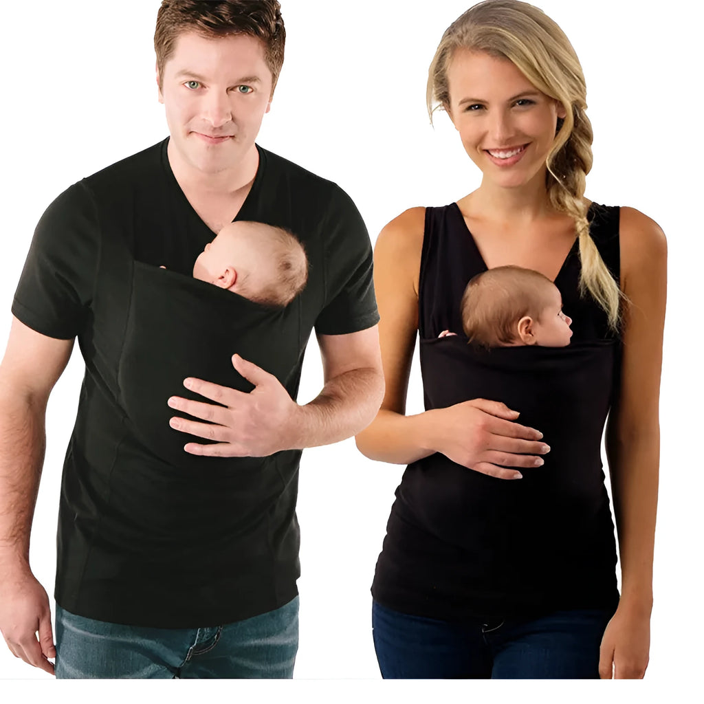 Cotton t-shirt with plain round neck in male blue colour, A-line skirt style, short sleeves