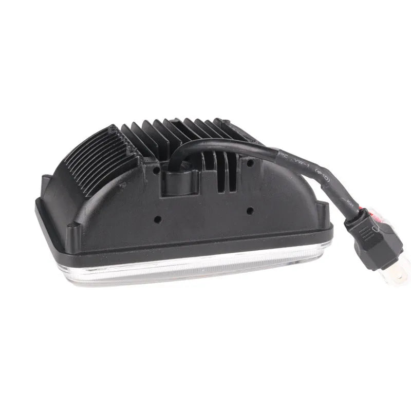 5 inch square black LED car headlight with die-cast aluminium housing and PC lens