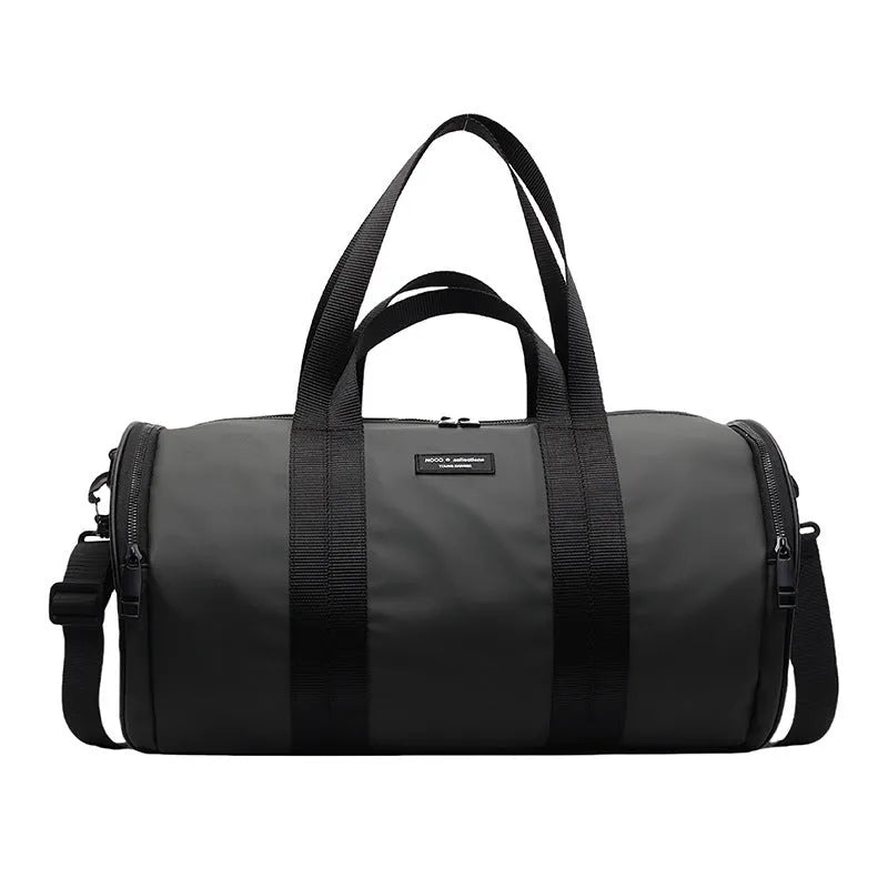 Oxford cloth waterproof sports handbag in black dark gold and dark grey colours for men and women