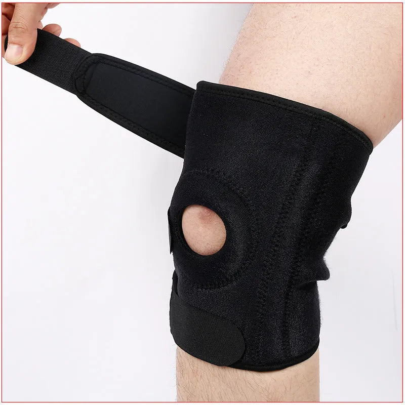 Spring support knee pad with nylon mercerised cloth and embedded springs for sports protection