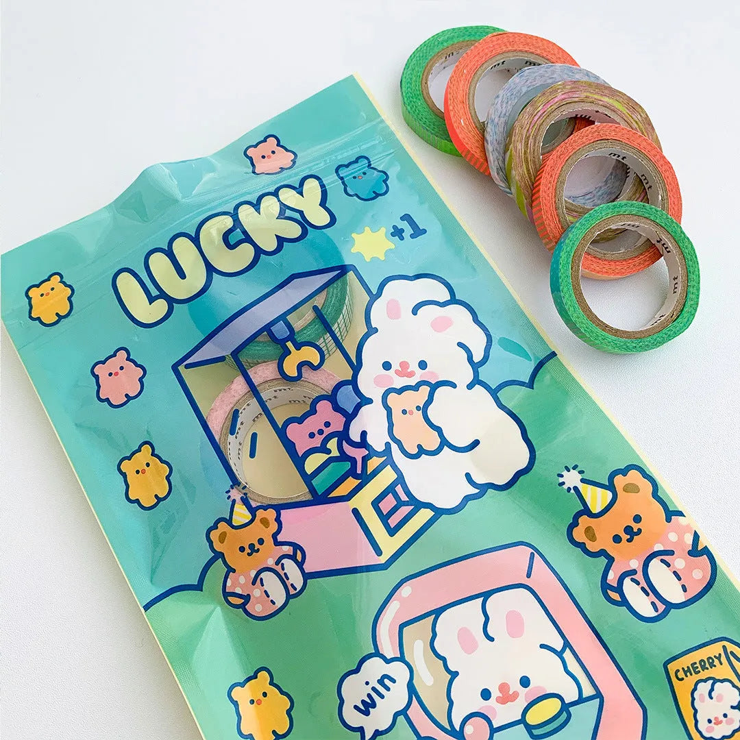 Four rabbit design packaging bags in multiple colours for snack and gift storage