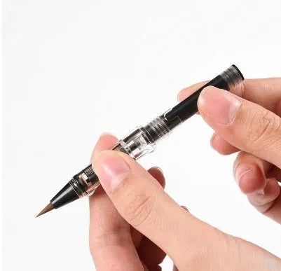 Ten steel ink sacs with screw-in fittings for fountain pen repair on a white background.
