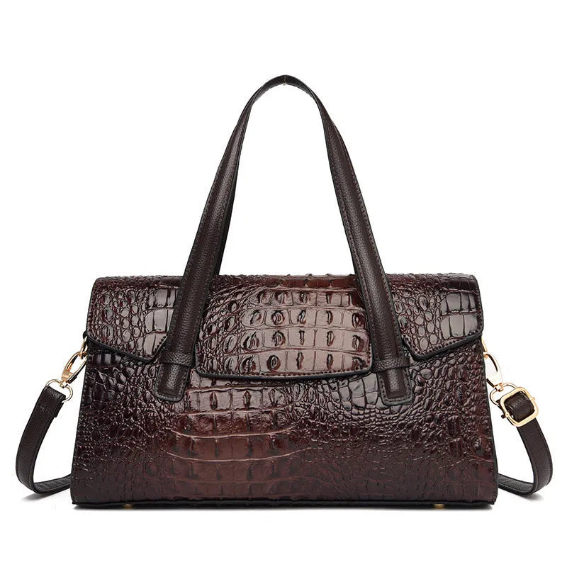 Horizontal square polyester leather messenger handbag with single shoulder strap in multiple colour options