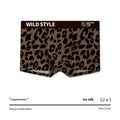 Men's leopard print ice silk underwear trousers in polyester, showing mid-waist fit.