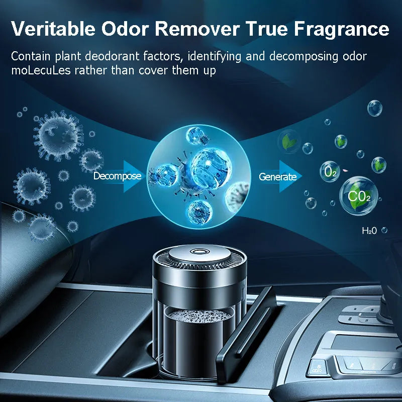 Car mounted cup seat aromatherapy solid balm with aluminium alloy cylinder and Gulong ointment in black or silver.