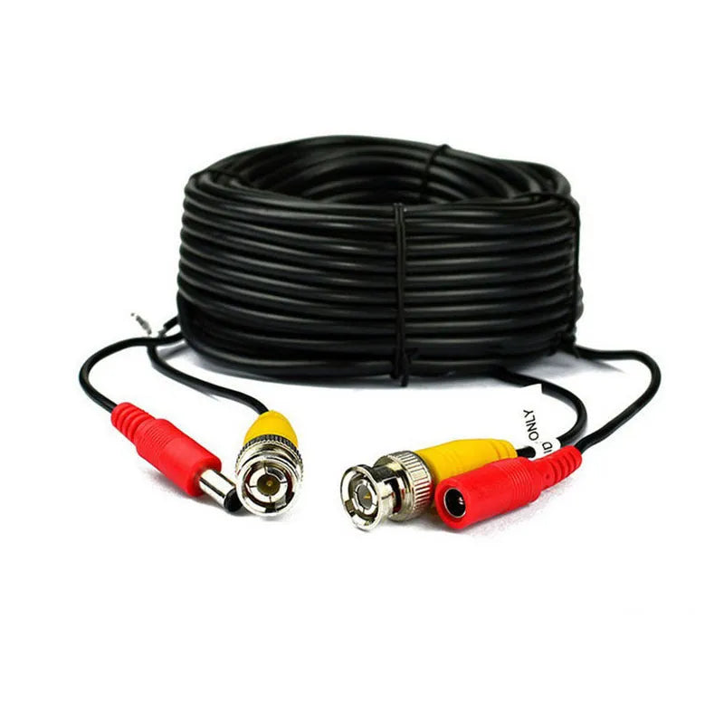 BNC DC power video integrated cable 5m black for security camera CCTV DVR wiring