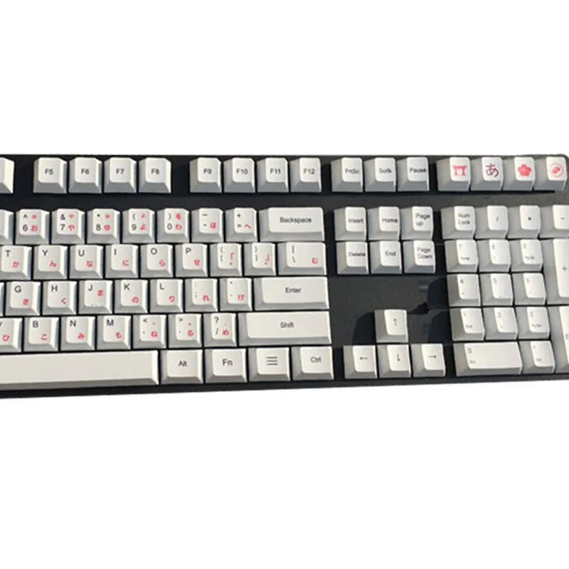PBT sublimation keycaps showing Japanese, Russian and Korean characters for mechanical keyboards