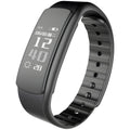 I6 smart sports bracelet with 0.96-inch touch screen shown in black or green colours on wrist