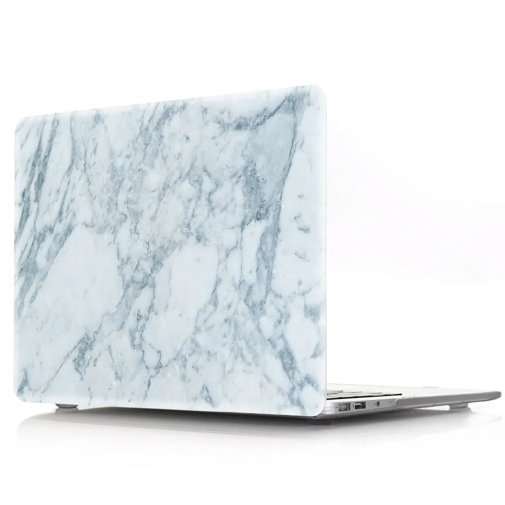 Marble pattern plastic hard case on a MacBook laptop in various colour options