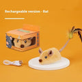 Grey and yellow plush mouse cat toys with remote control unit and charging cable