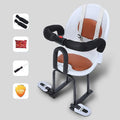 Front child seat for scooters in high carbon steel construction showing white, red and black colour options