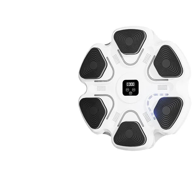 Smart music boxing wall target with electronic reaction training and pressure-sensitive gloves