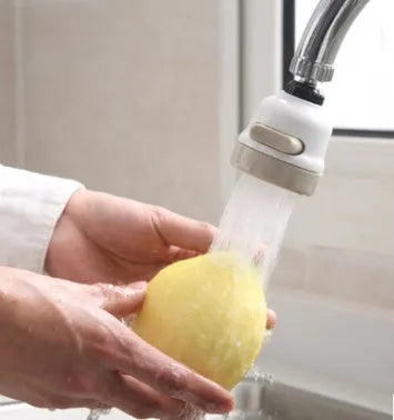 White and grey ABS faucet booster shower with 3-mode spray and 360-degree rotation for round taps