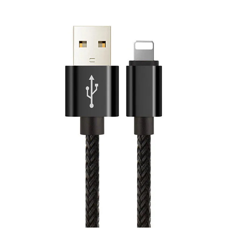 Braided hemp rope iPhone fast charging cable in six colour options with 8PIN connector