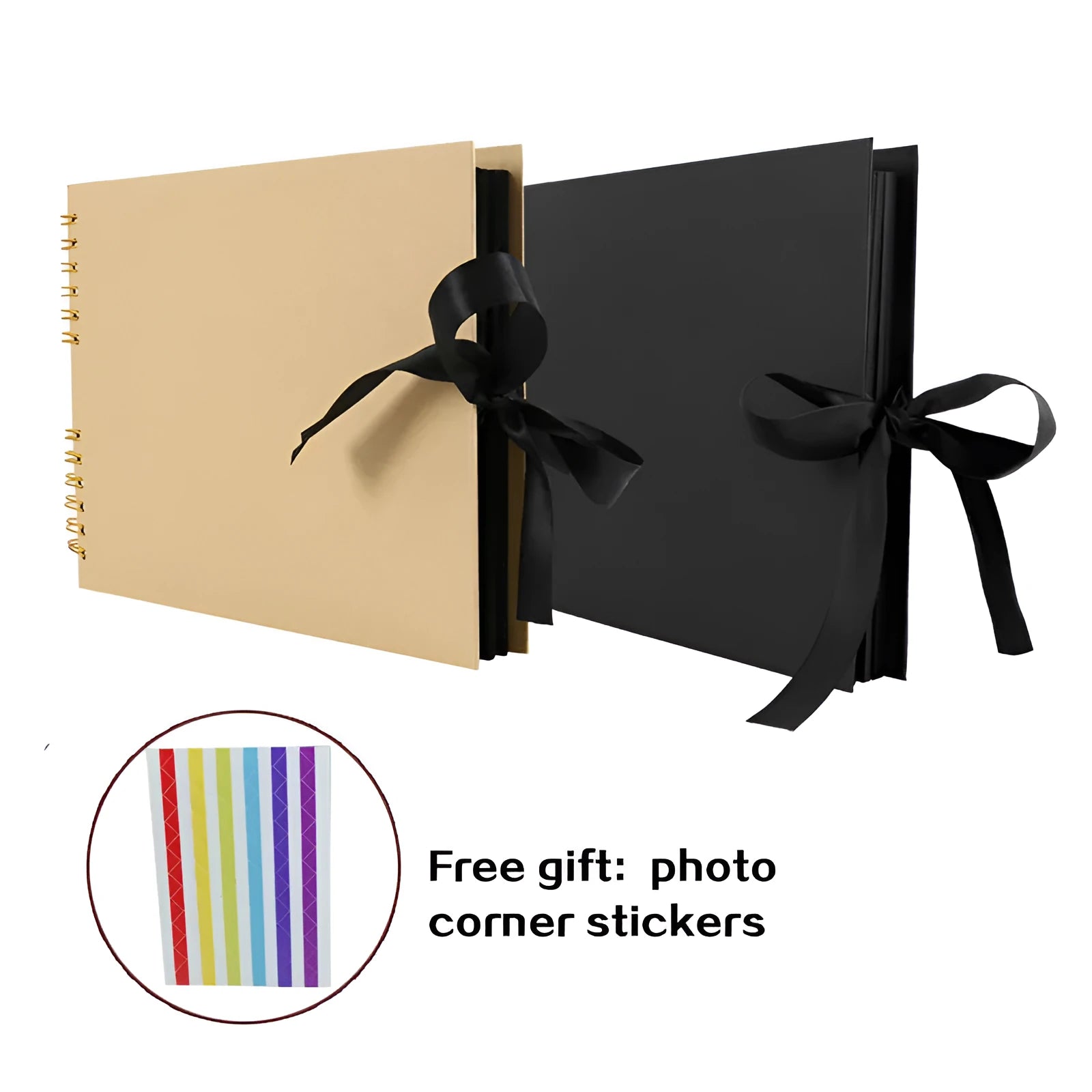 DIY handmade photo album with coil binding in portrait orientation