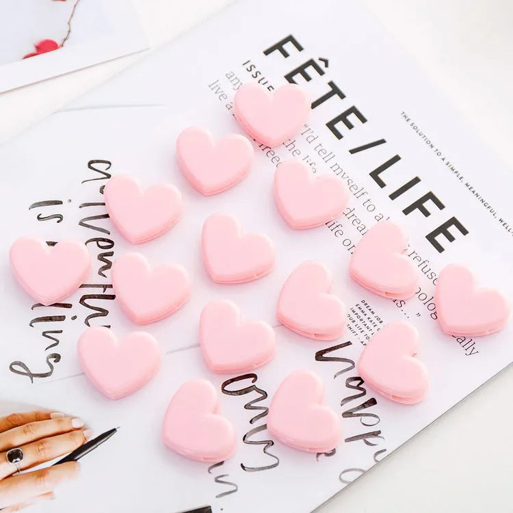 Pink love heart clip 3.2cm x 2.5cm photo decoration clip with 4.5g net weight