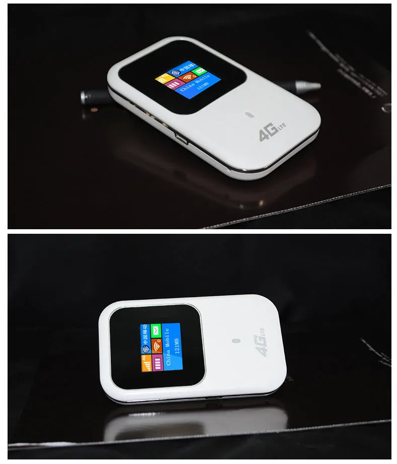 Black mobile portable WiFi router Model H80 with built-in antenna, 4G LTE, 2400 mAh battery, 802.11 b/g/n.