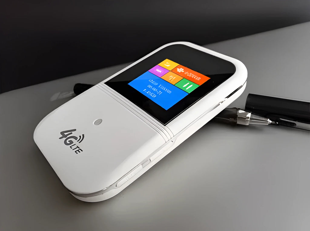 Black mobile portable WiFi router Model H80 with built-in antenna, 4G LTE, 2400 mAh battery, 802.11 b/g/n.