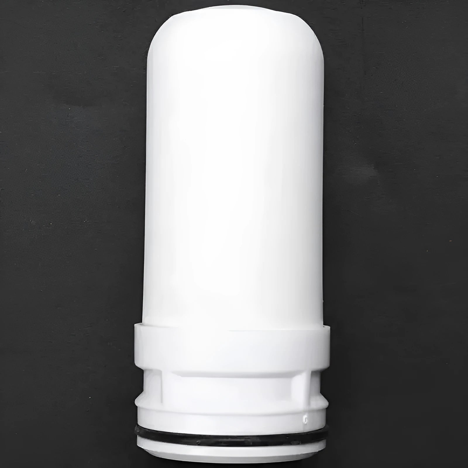 White diatom ceramic water filter element measuring 43mm square by 100mm long