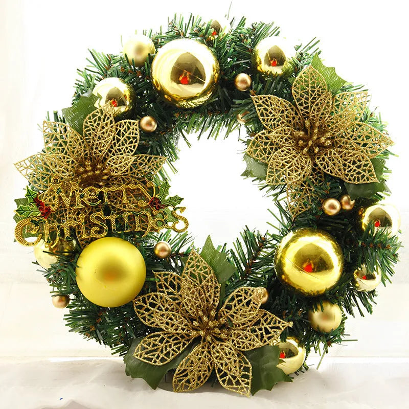 30cm multicolour plastic Christmas wreath decoration for door or wall